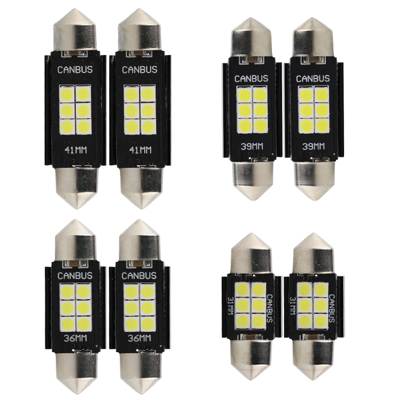 Set LED kentekenverlichting en interieurverlichting / C5W 12V 330 Lumen - Autolichtbeeld