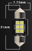 Set LED kentekenverlichting en interieurverlichting / C5W 12V 330 Lumen - Autolichtbeeld