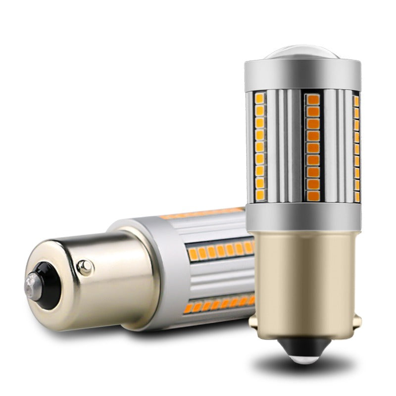 Set knipperlicht LED BAU15S 12V - 24V Oranje - Autolichtbeeld