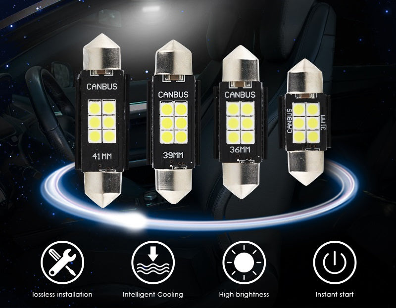 Set LED kentekenverlichting en interieurverlichting / C5W 12V 330 Lumen - Autolichtbeeld